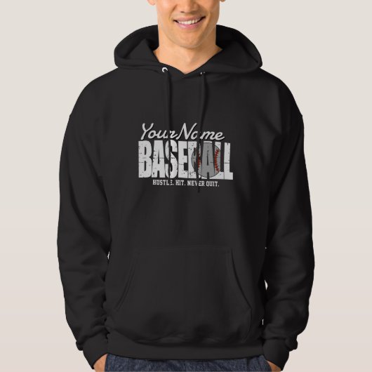 Retro Baseball ADD NAAM Pinstripe Team Speler Hoodie (Voorkant)