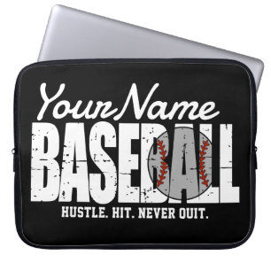 Retro Baseball ADD NAAM Pinstripe Team Speler Laptop Sleeve