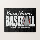 Retro Baseball ADD NAAM Pinstripe Team Speler Legpuzzel (Horizontaal)