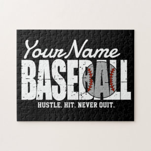 Retro Baseball ADD NAAM Pinstripe Team Speler Legpuzzel