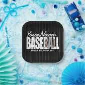Retro Baseball ADD NAAM Pinstripe Team Speler Papieren Bordje (Feest)
