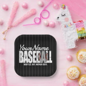Retro Baseball ADD NAAM Pinstripe Team Speler Papieren Bordje (Feest)