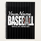 Retro Baseball ADD NAAM Pinstripe Team Speler Planner (Voorkant)