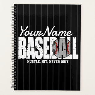 Retro Baseball ADD NAAM Pinstripe Team Speler Planner