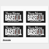 Retro Baseball ADD NAAM Pinstripe Team Speler Rechthoekige Sticker (Vel)