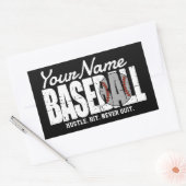 Retro Baseball ADD NAAM Pinstripe Team Speler Rechthoekige Sticker (Envelop)