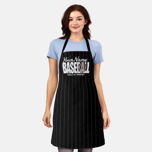 Retro Baseball ADD NAAM Pinstripe Team Speler Schort (Gedragen)