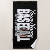 Retro Baseball ADD NAAM Pinstripe Team Speler Strandlaken (Voorkant)