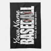 Retro Baseball ADD NAAM Pinstripe Team Speler Theedoek (Verticaal)