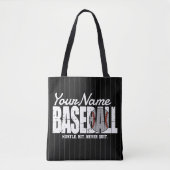 Retro Baseball ADD NAAM Pinstripe Team Speler Tote Bag (Voorkant)
