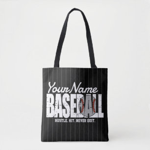 Retro Baseball ADD NAAM Pinstripe Team Speler Tote Bag
