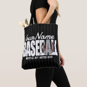 Retro Baseball ADD NAAM Pinstripe Team Speler Tote Bag (Dichtbij)