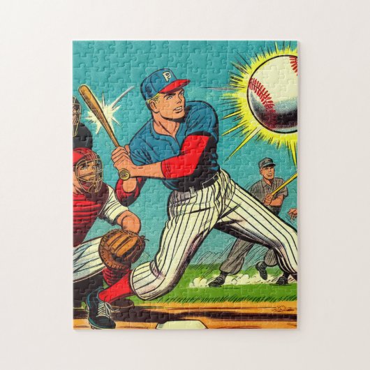 Retro Baseball Comics Legpuzzel (Verticaal)