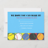 Retro Baseball-draagtas met opening bat. Mitzvah R RSVP Kaartje (Voorkant)