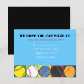 Retro Baseball-draagtas met opening bat. Mitzvah R RSVP Kaartje (Voorkant / Achterkant)