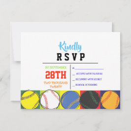 Retro Baseball-draagtas met opening bat. Mitzvah R RSVP Kaartje