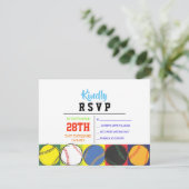 Retro Baseball-draagtas met opening bat. Mitzvah R RSVP Kaartje (Staand voorkant)