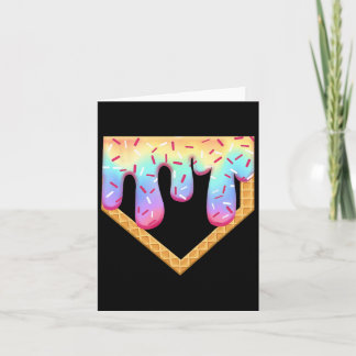 Retro Baseball Ice Cream Dripping Baseball Home PL Kaart