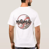 Retro Baseball Mama, Player's Photo Front T-shirt (Achterkant)