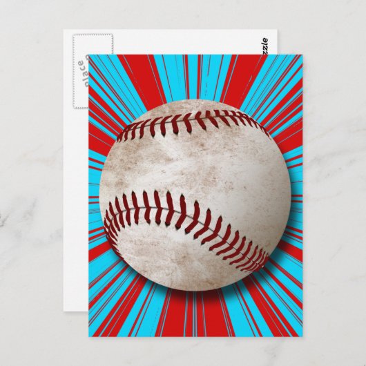RETRO BASEBALL-ONTWERP BRIEFKAART (Voorkant / Achterkant)