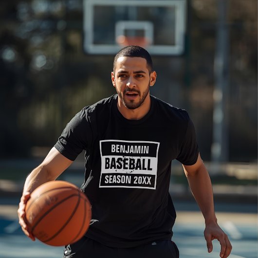 retro Baseball Seizoen 20XX zwart T-shirt