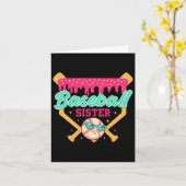 Retro Baseball Sister Ice Cream Drip Baseball Game Kaart (Gele Bloem)