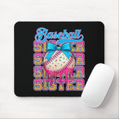 Retro Baseball Sister Ice Cream Drip Coquette Bow Muismat (Met muis)
