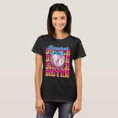 Retro Baseball Sister Ice Cream Drip Coquette Bow T-shirt (Voorkant volledig)