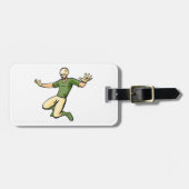 Retro Baseball Speler  Sport Graphic Bagagelabel (Voorkant horizontaal)