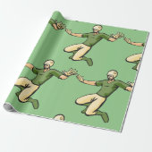 Retro Baseball Speler  Sport Graphic Cadeaupapier (Uitgerold)