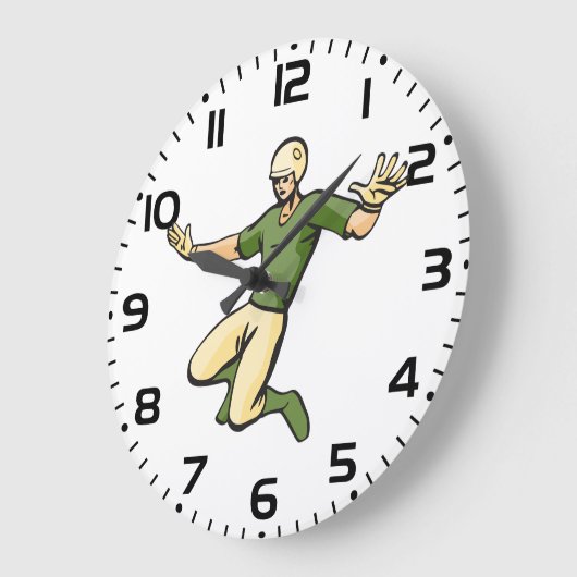 Retro Baseball Speler  Sport Graphic Grote Klok (Hoek)