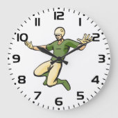 Retro Baseball Speler  Sport Graphic Grote Klok (Voorkant)