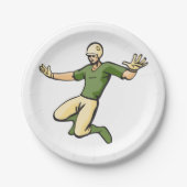 Retro Baseball Speler Sport Graphic Papieren Bordje (Voorkant)