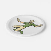 Retro Baseball Speler Sport Graphic Papieren Bordje (Gekanteld)