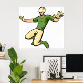 Retro Baseball Speler  Sport Graphic Poster