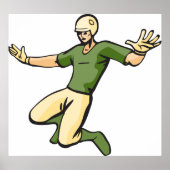 Retro Baseball Speler  Sport Graphic Poster (Voorkant)