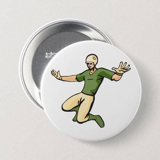 Retro Baseball Speler  Sport Graphic Ronde Button 7,6 Cm (Voorkant /achterkant)