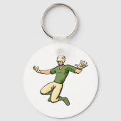 Retro Baseball Speler  Sport Graphic Sleutelhanger (Voorkant)
