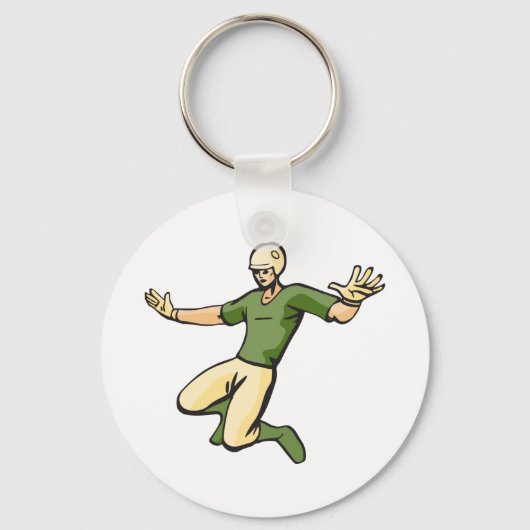 Retro Baseball Speler  Sport Graphic Sleutelhanger (Voorkant)
