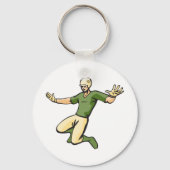 Retro Baseball Speler  Sport Graphic Sleutelhanger (Achterkant)