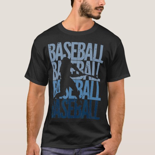  Retro Baseball-speler T-shirt (Voorkant)