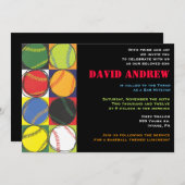 Retro Baseball Thébat Mitzvah Uitnodiging (Voorkant / Achterkant)