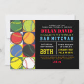 Retro Baseball Thébat Mitzvah Uitnodiging (Voorkant)