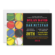 Retro Baseball Thébat Mitzvah Uitnodiging