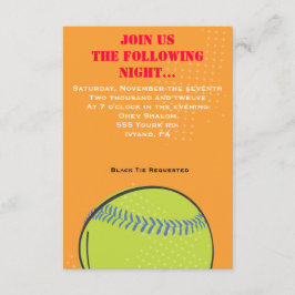 Retro Baseball Thlek Bar Bat Mitzvah Party-kaart Kaart