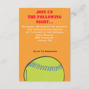 Retro Baseball Thlek Bar Bat Mitzvah Party-kaart Kaart