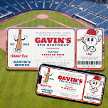 Retro Baseball Ticket Sport Verjaardagsfeest Kaart<br><div class="desc">Stap naar het bord met onze Retro Baseball Ticket Sport verjaardagsfeestuitnodiging! Perfect voor sportliefhebbers, deze kaartjesachtige uitnodiging vangt de nostalgische charme van een honkbalspel, waardoor het een home run is voor het verjaardagsfeest van elk jongetje of meisje. Of je nu een klassiek honkbalfeest organiseert of een algemeen sportfeest, deze uitnodiging...</div>