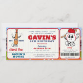  Retro Baseball Ticket Sport Verjaardagsfeest Kaart (Voorkant)