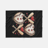 Retro Baseball Valentijnsdag Xoxo Funny Kinder Boy Fleece Deken (Voorkant (Horizontaal))