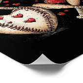 Retro Baseball Valentijnsdag Xoxo Funny Kinder Boy Poster (Hoek)